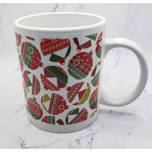 Holiday Cheer Christmas Ornament Coffee Tea Mug By MSRF Design Studio 4” Tall